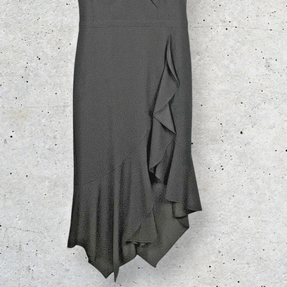 Xscape Elegant Cascading Ruffle Asymmetrical Maxi Dress Size 16 Wedding Guest - Picture 4 of 10